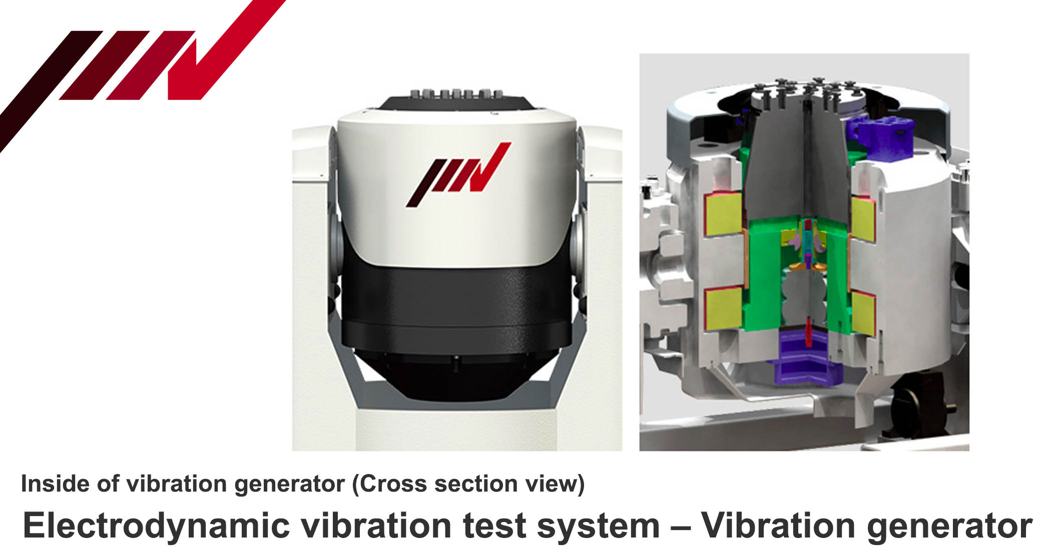 Vibration generator, Cross section view, IMV Corp.